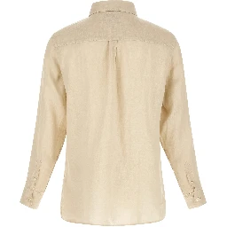 Beige Linen Polo Shirt