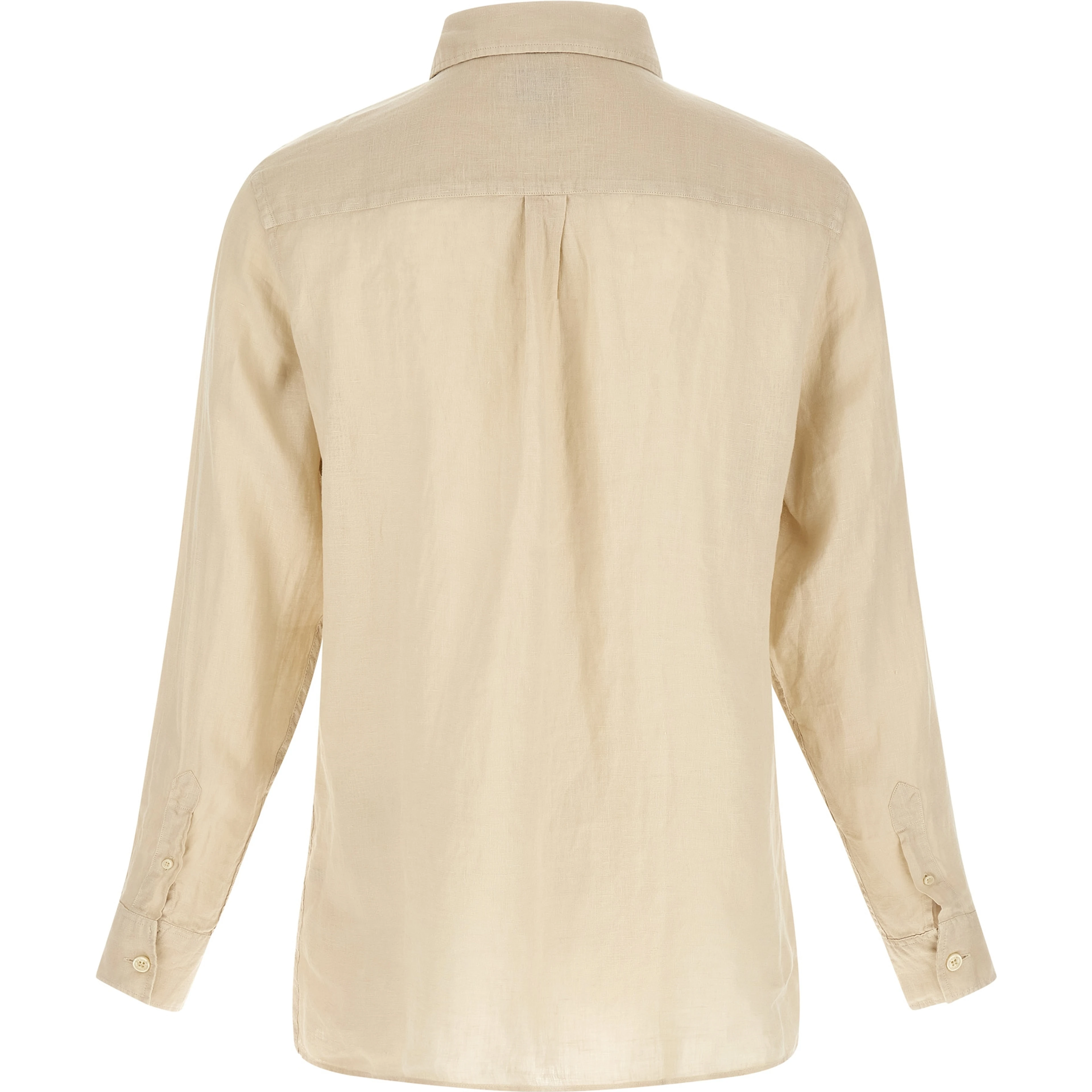Beige Linen Polo Shirt