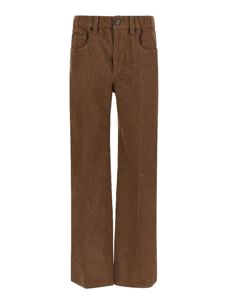 Brown Cotton Jeans Denim
