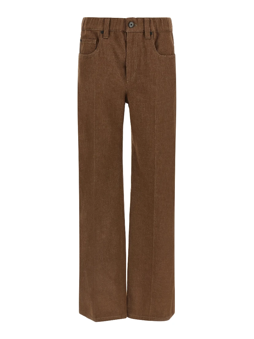 Brown Cotton Jeans Denim