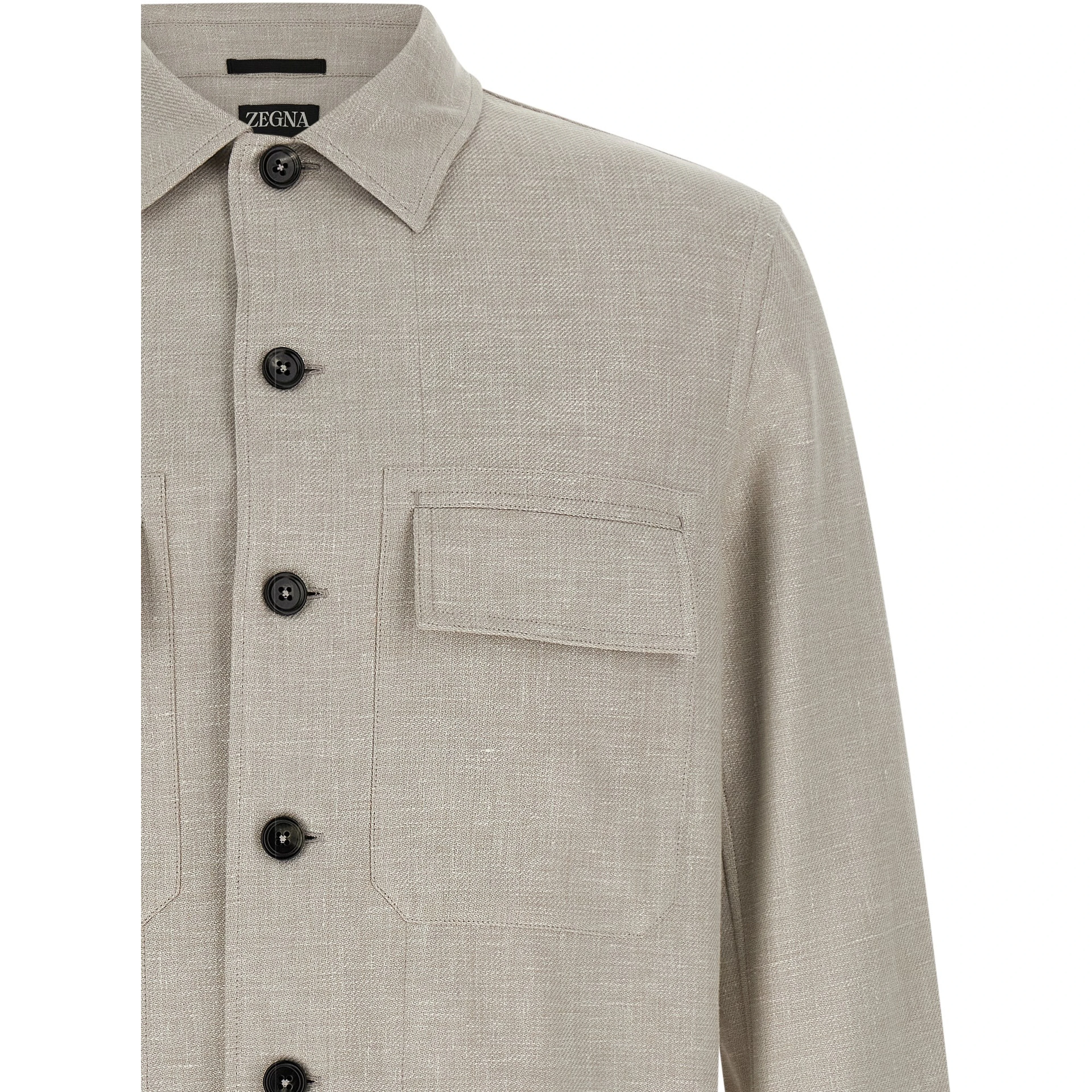 Gray Linen Blouse