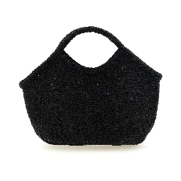 Black Raffia Tote Bag