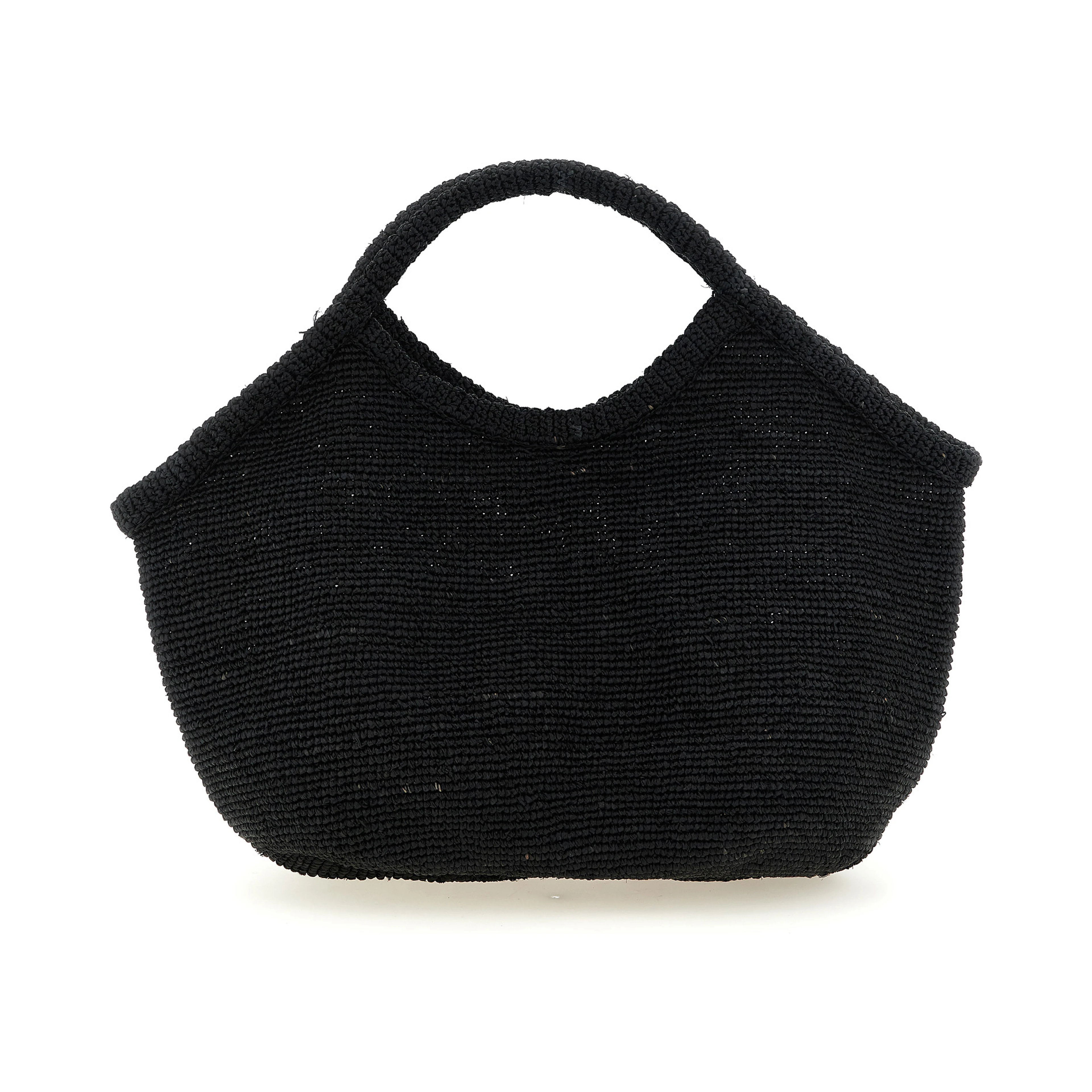 Black Raffia Tote Bag