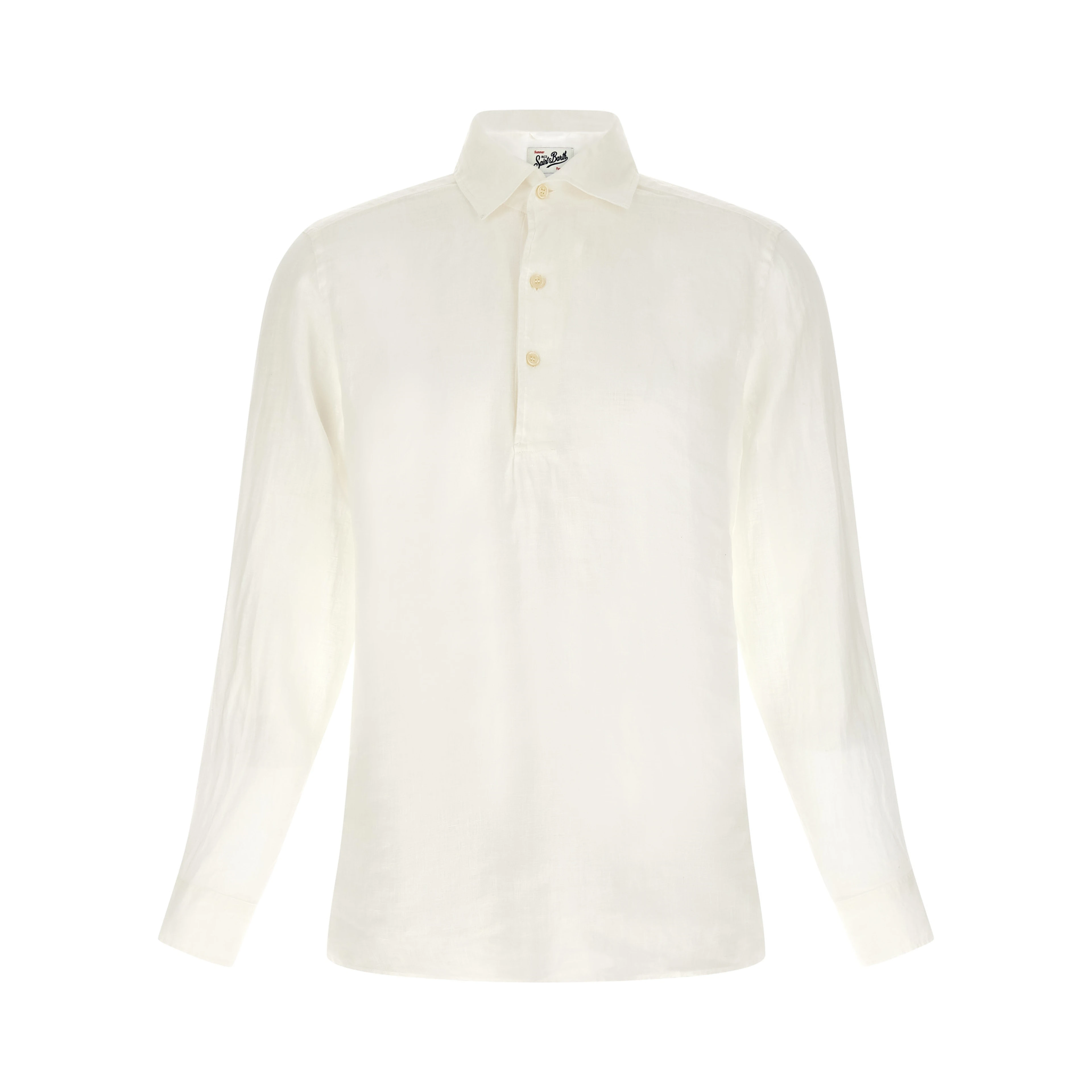 White Linen Polo Shirt