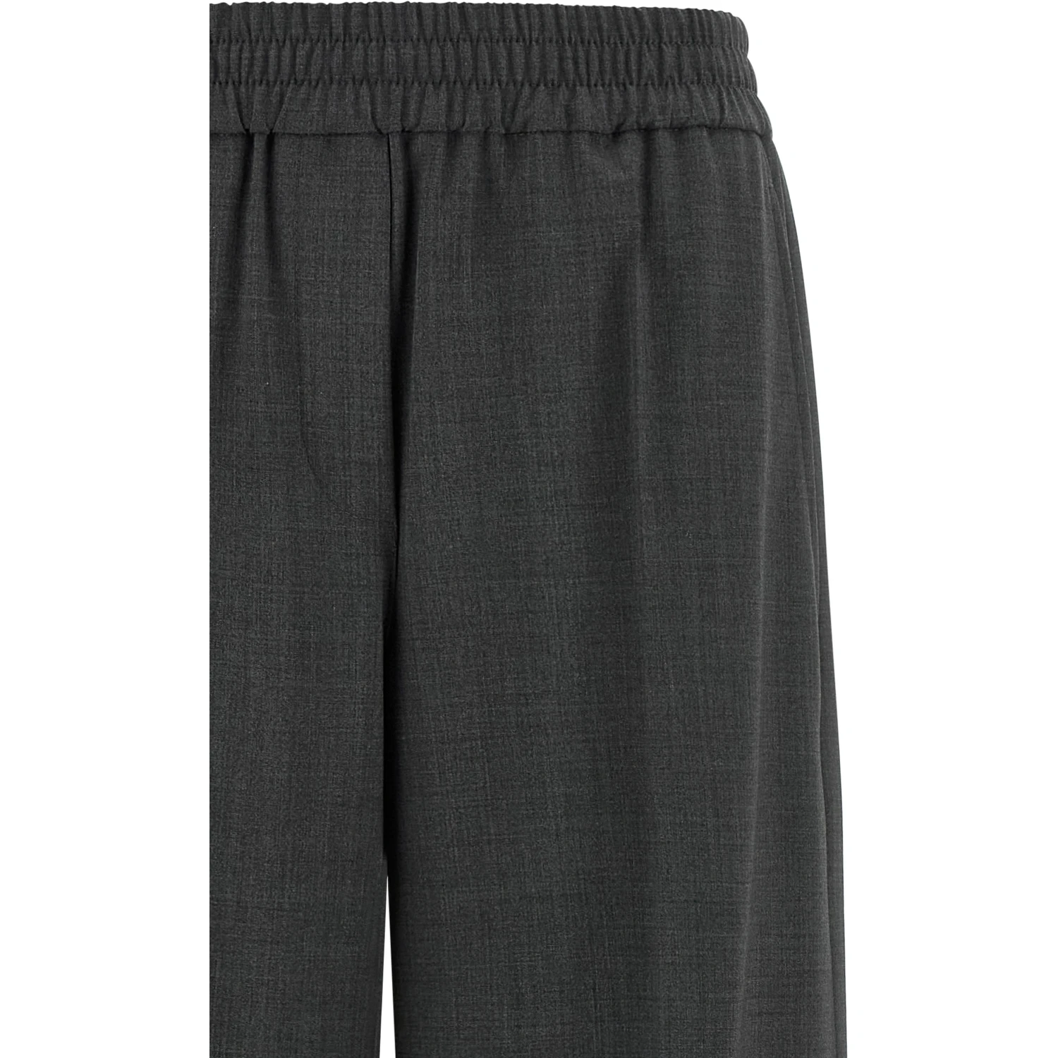 Gray Virgin Wool Flared Pants