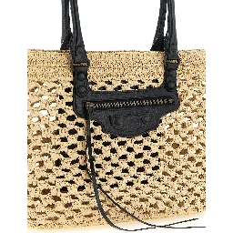 Beige Viscose Shoulder Bag