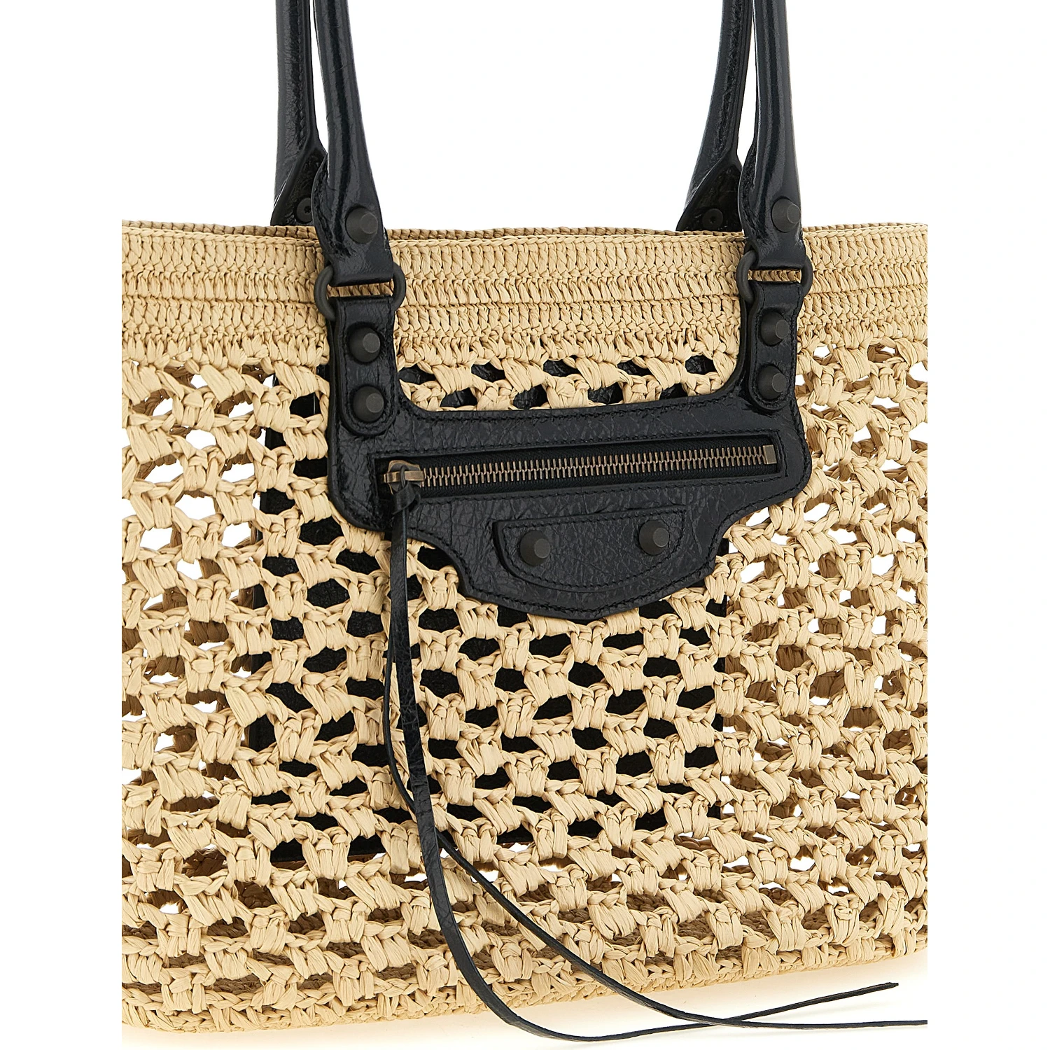 Beige Viscose Shoulder Bag
