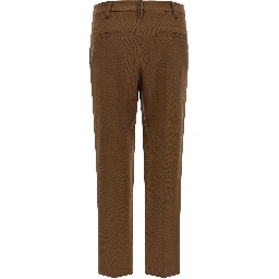 Brown Cotton Cropped Pants