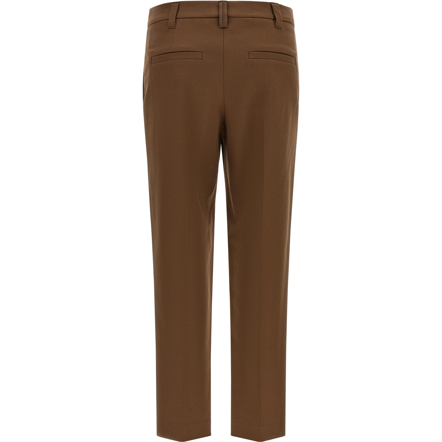 Brown Cotton Cropped Pants