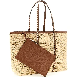 Beige Straw Tote Bag