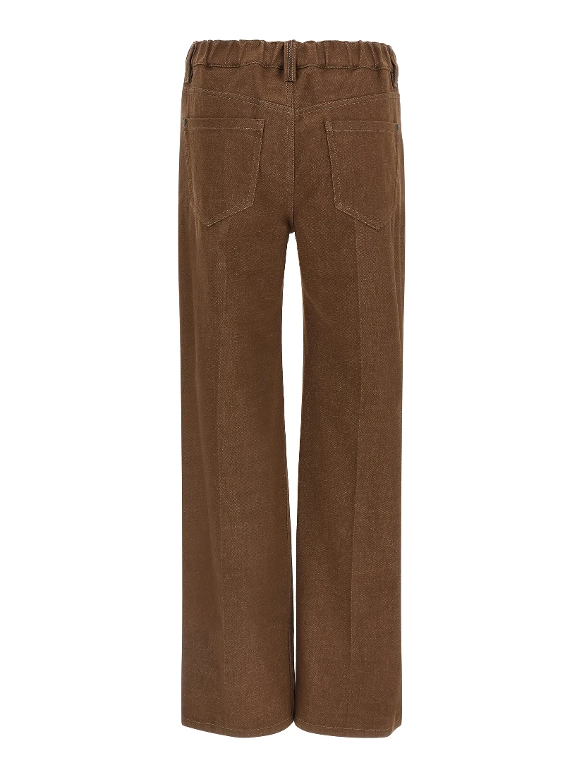 Brown Cotton Jeans Denim