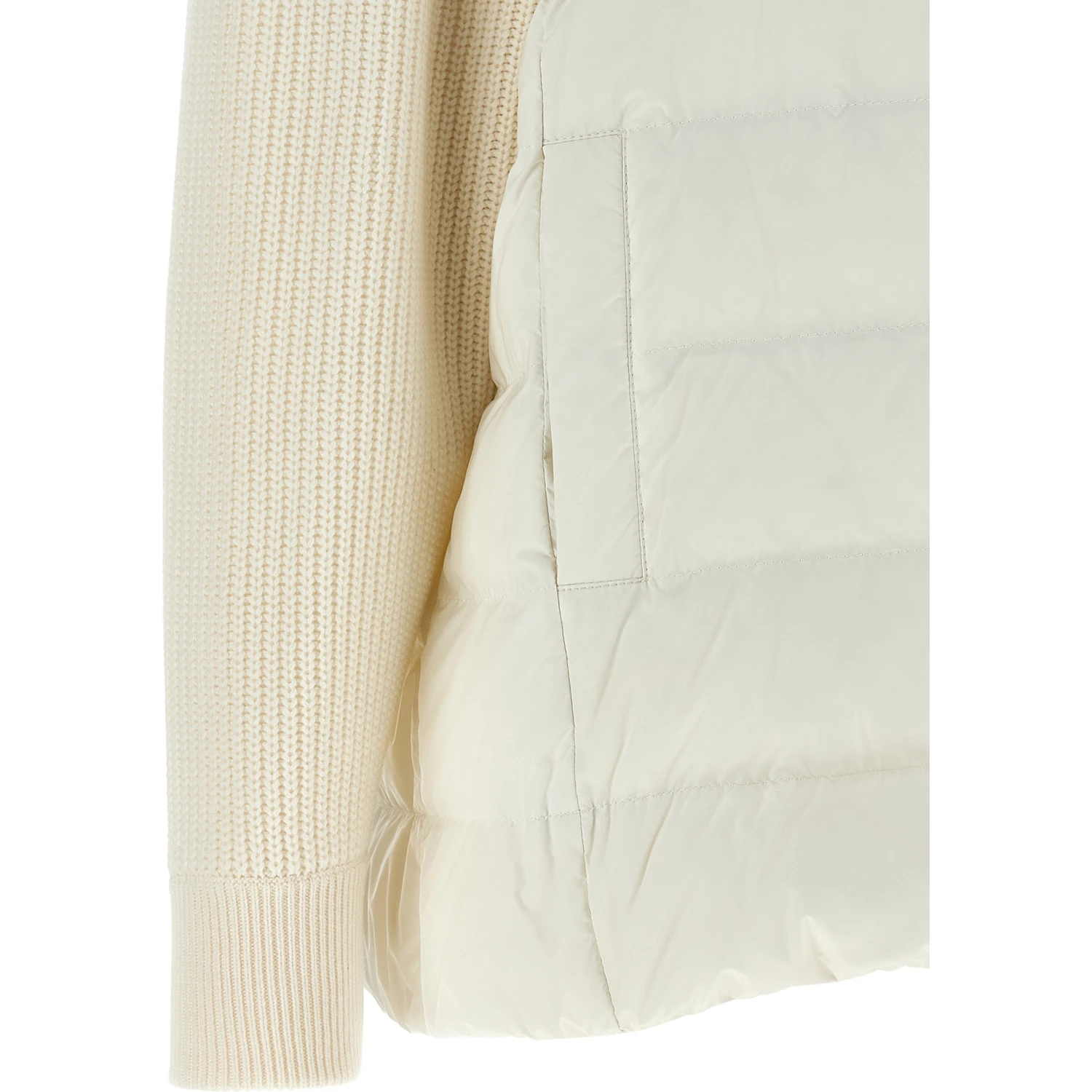 White Polyester Full-Length Jacket