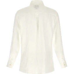 White Linen Polo Shirt
