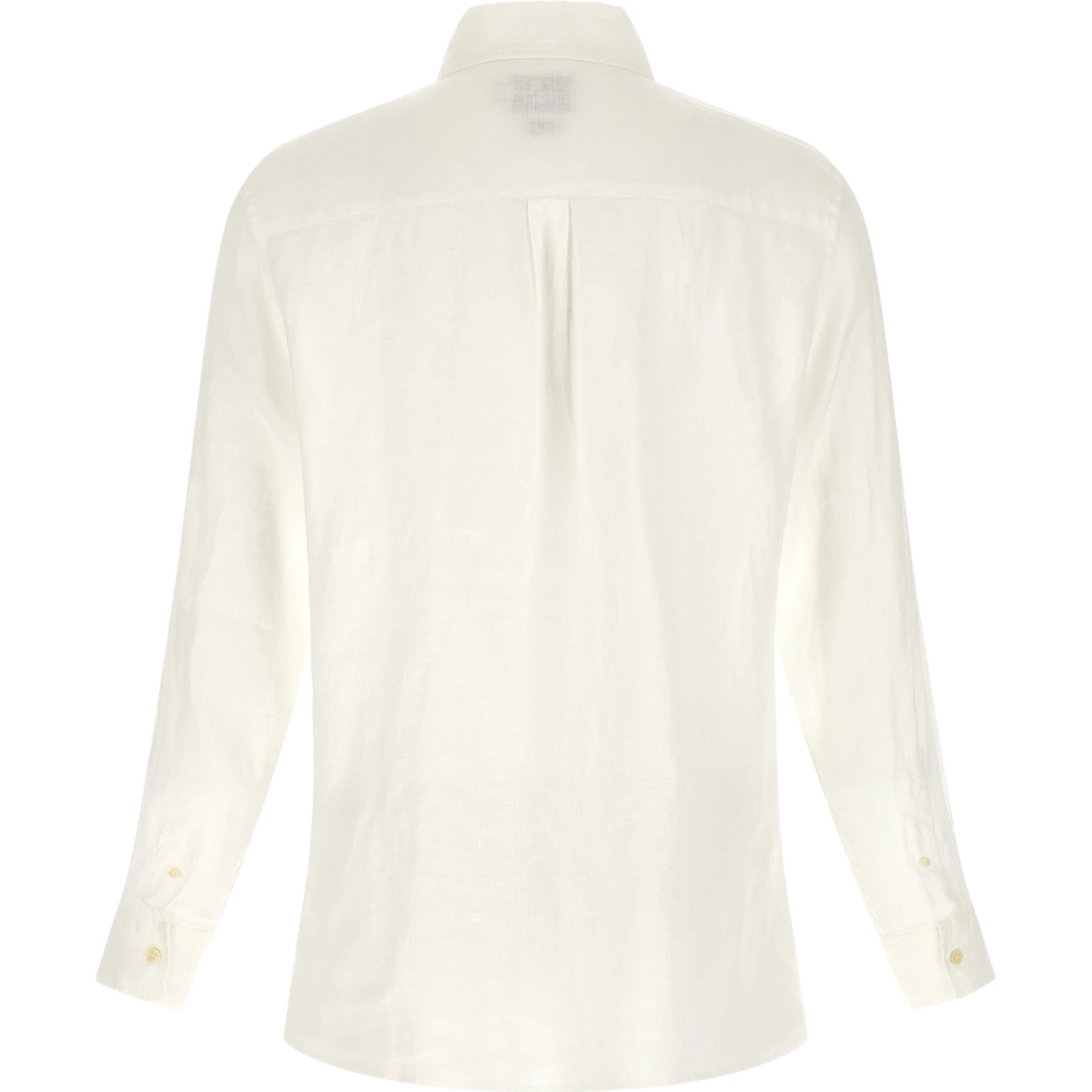 White Linen Polo Shirt