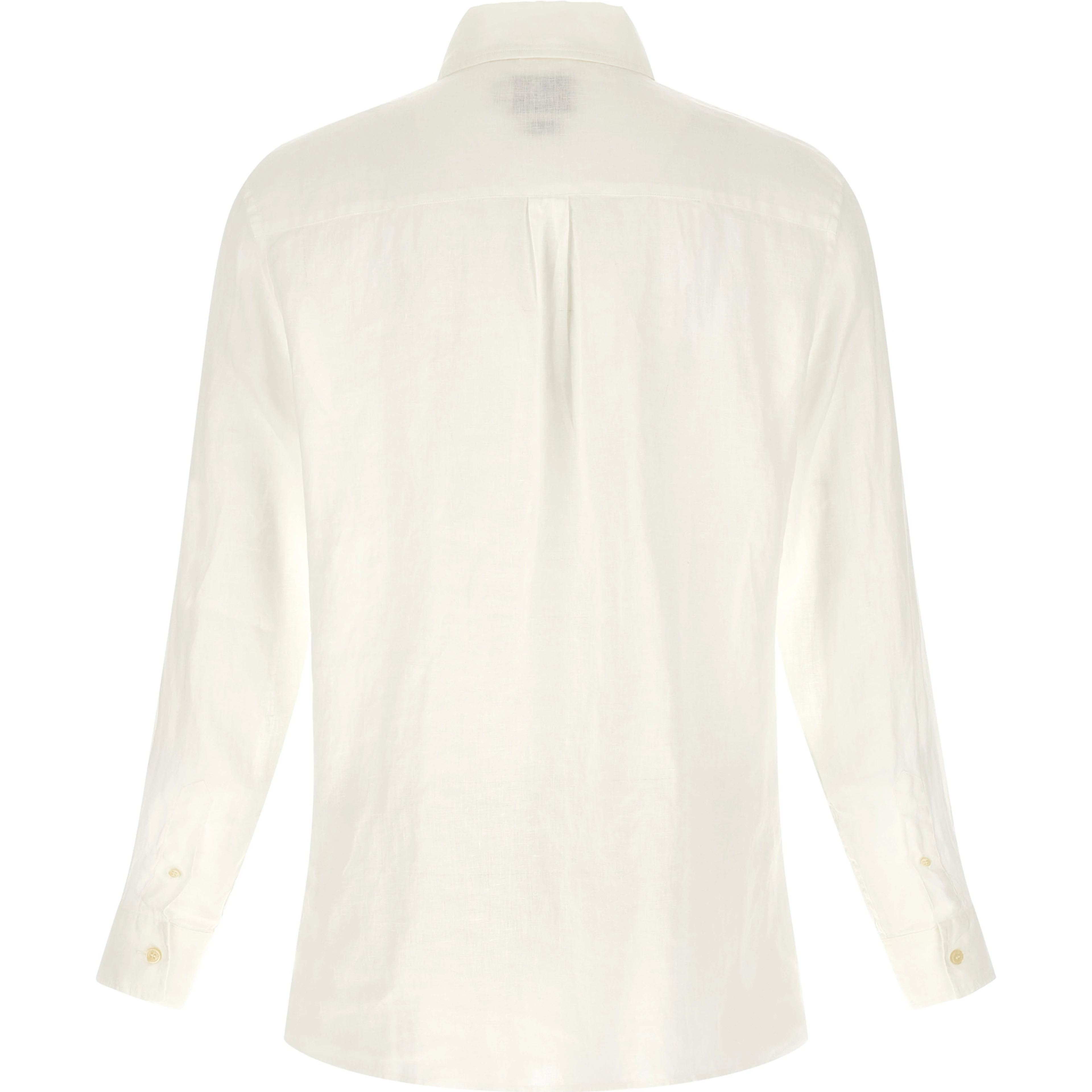 White Linen Polo Shirt