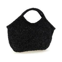 Black Raffia Tote Bag