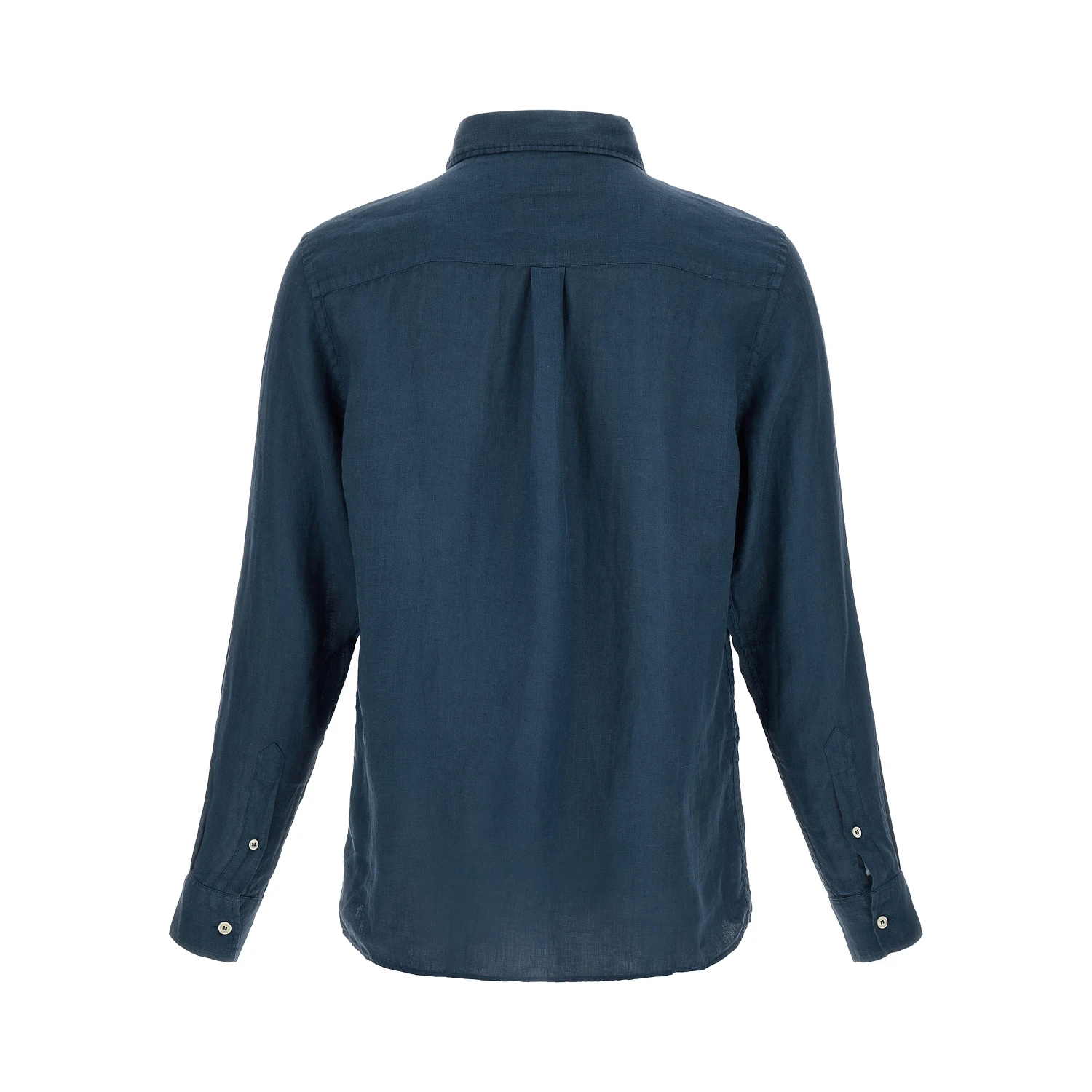 Blue Linen Polo Shirt