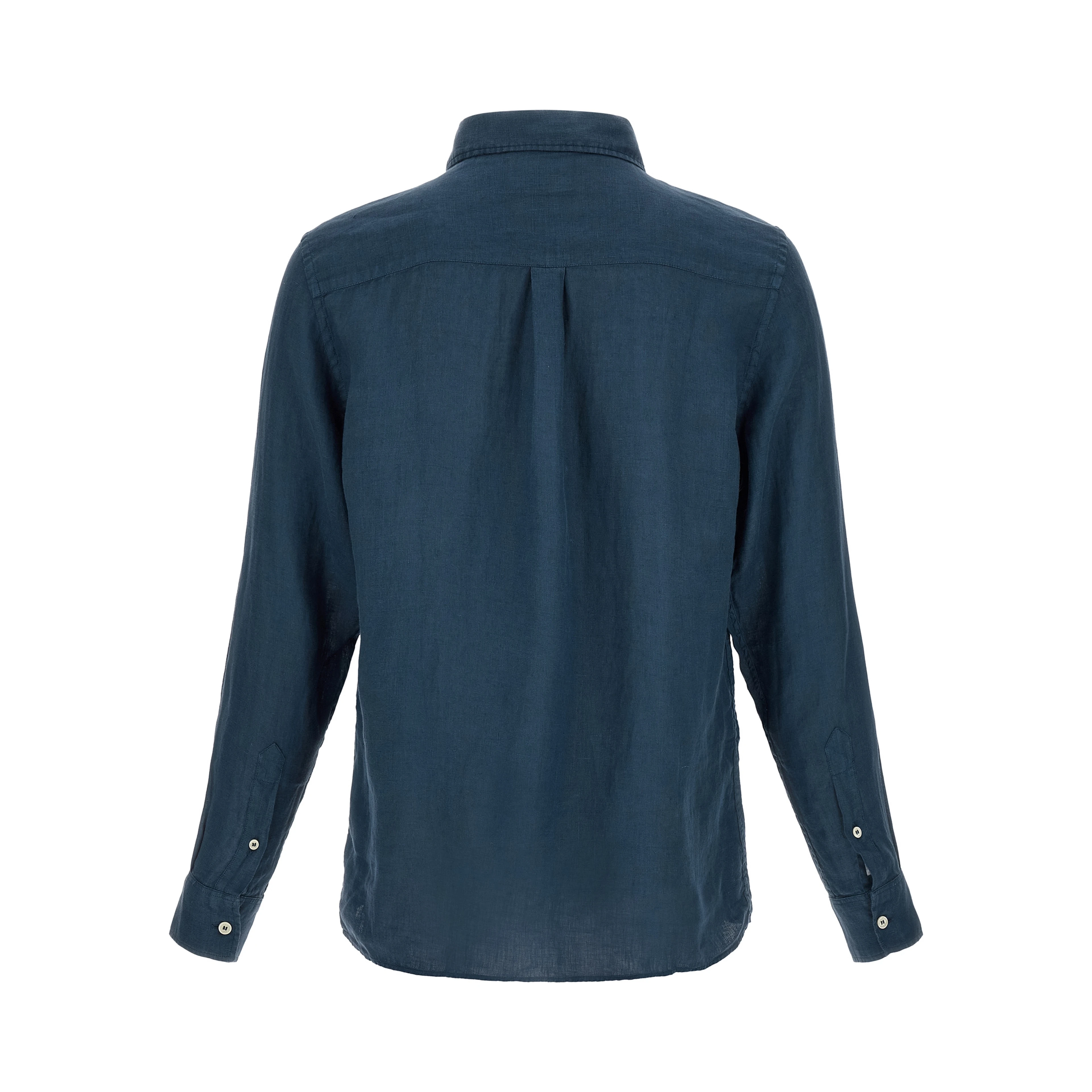 Blue Linen Polo Shirt