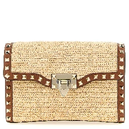 Beige Straw Crossbody Bag