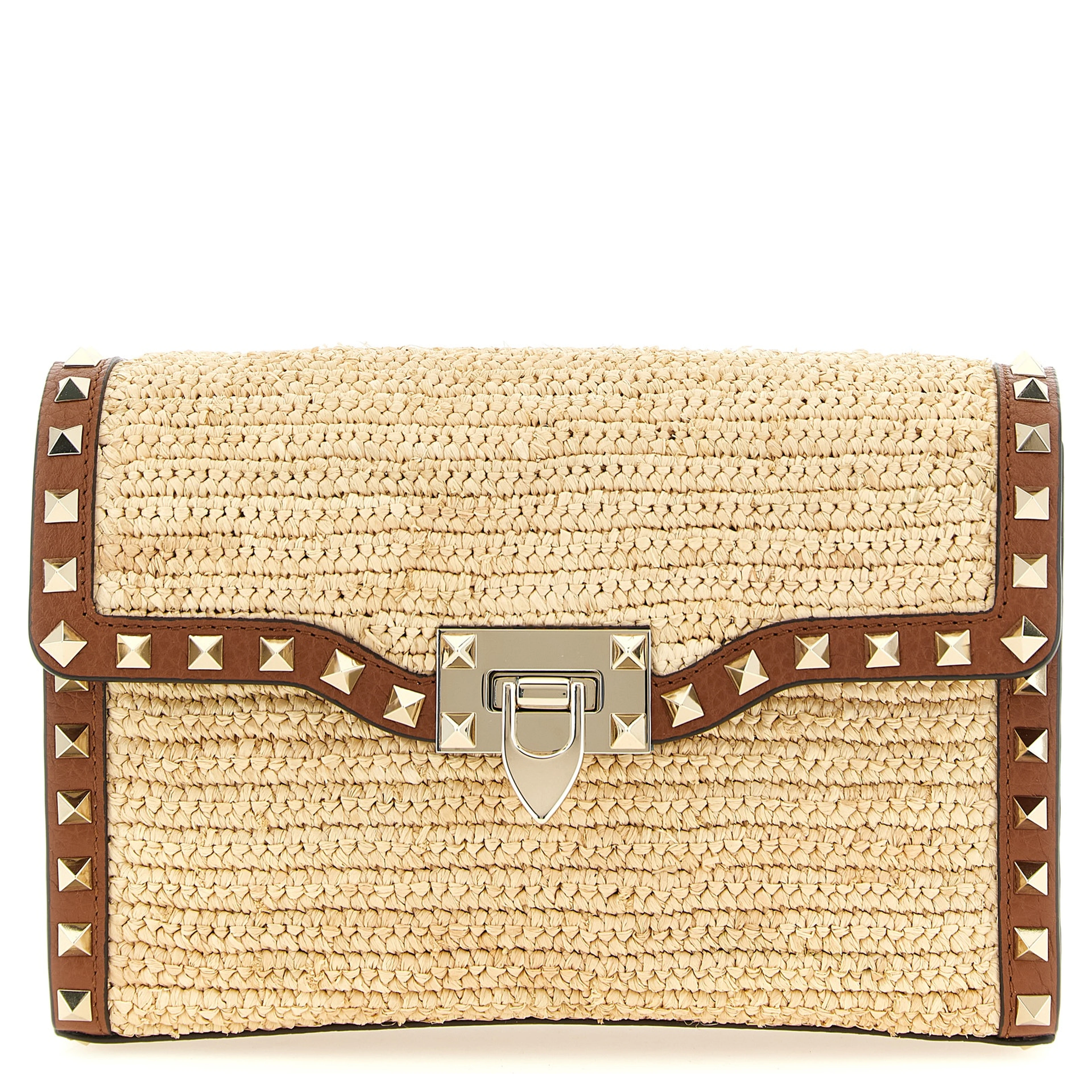 Beige Straw Crossbody Bag