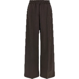 Brown Virgin Wool Casual Pants