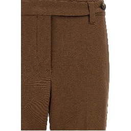 Brown Cotton Cropped Pants