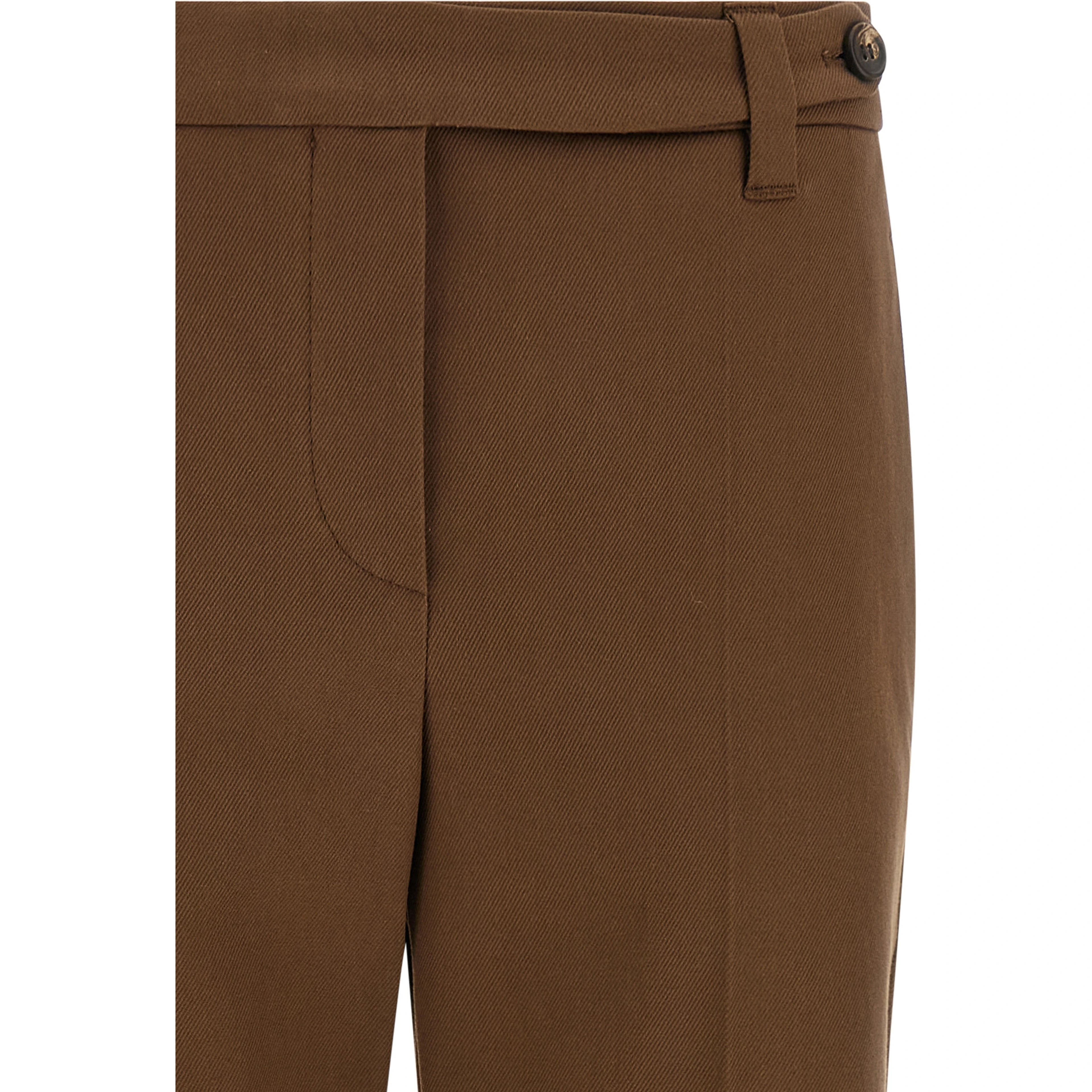 Brown Cotton Cropped Pants