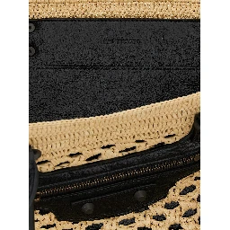 Beige Viscose Shoulder Bag