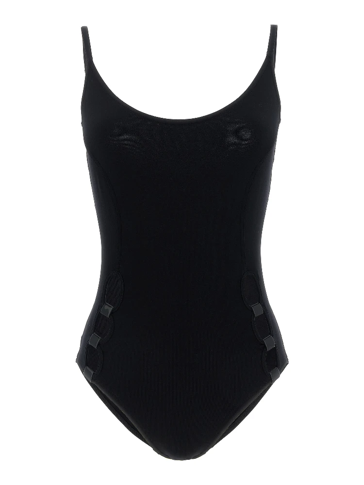 Black Polyamide One-Piece Swimsuit