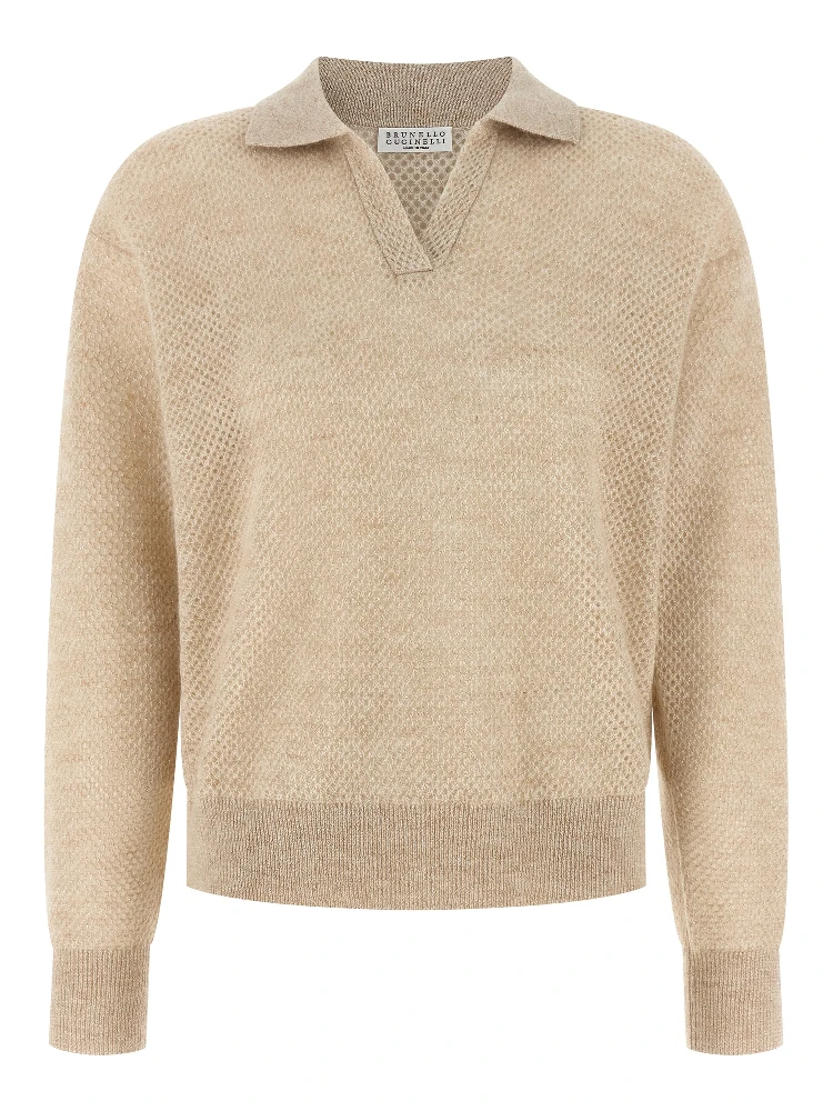Gold Wool Polo Shirt