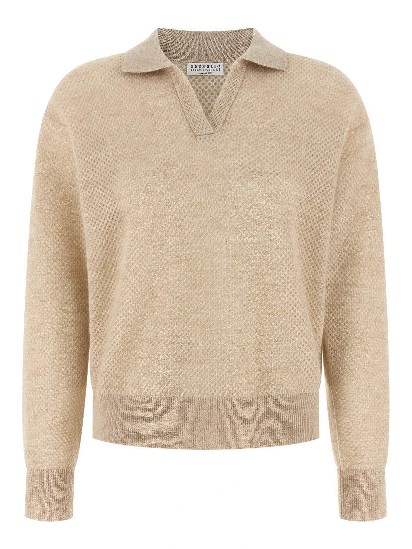 Gold Wool Polo Shirt