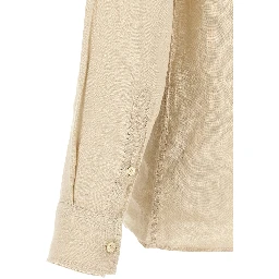 Beige Linen Polo Shirt