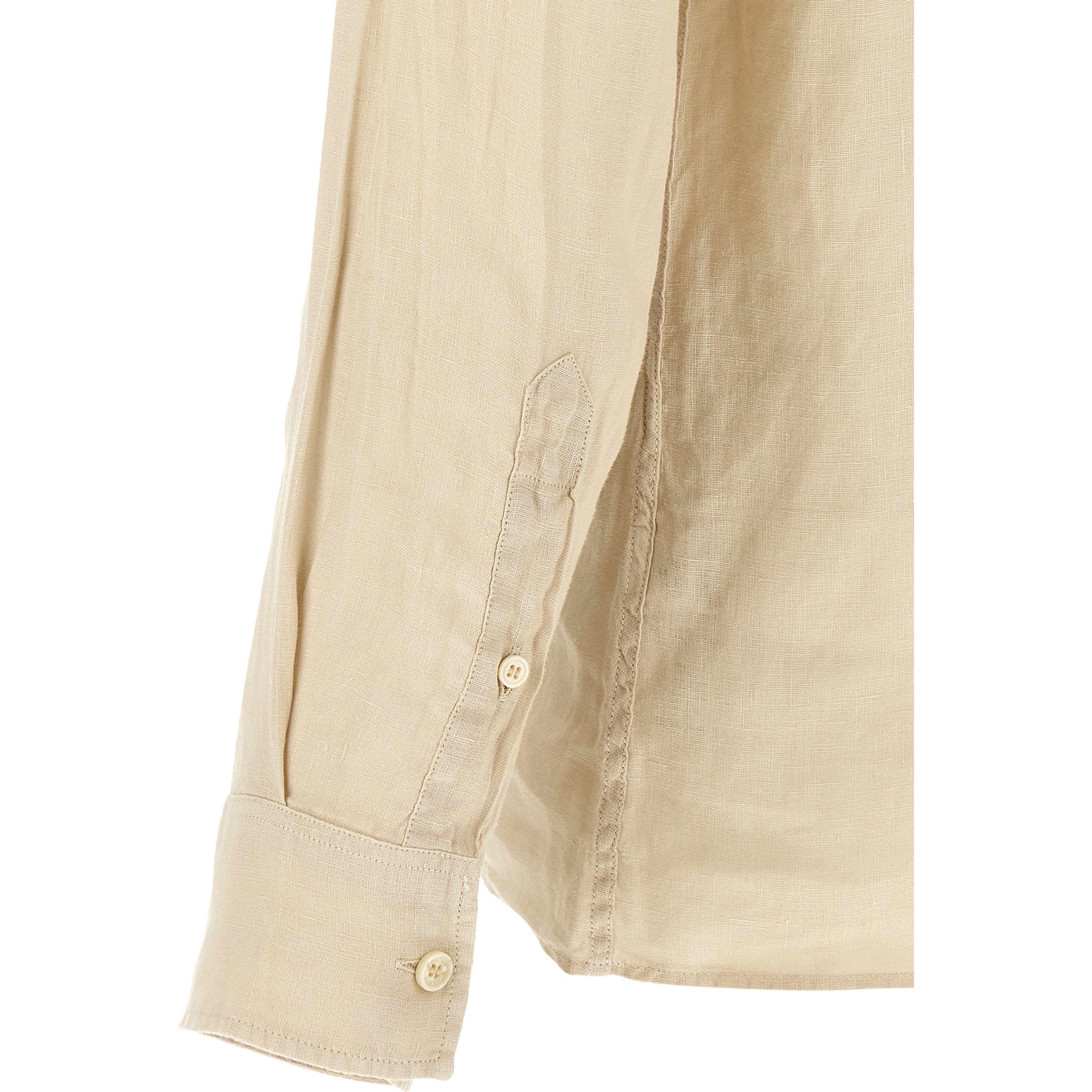 Beige Linen Polo Shirt
