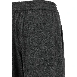 Gray Virgin Wool Flared Pants