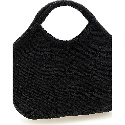 Black Raffia Tote Bag