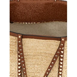 Beige Straw Tote Bag