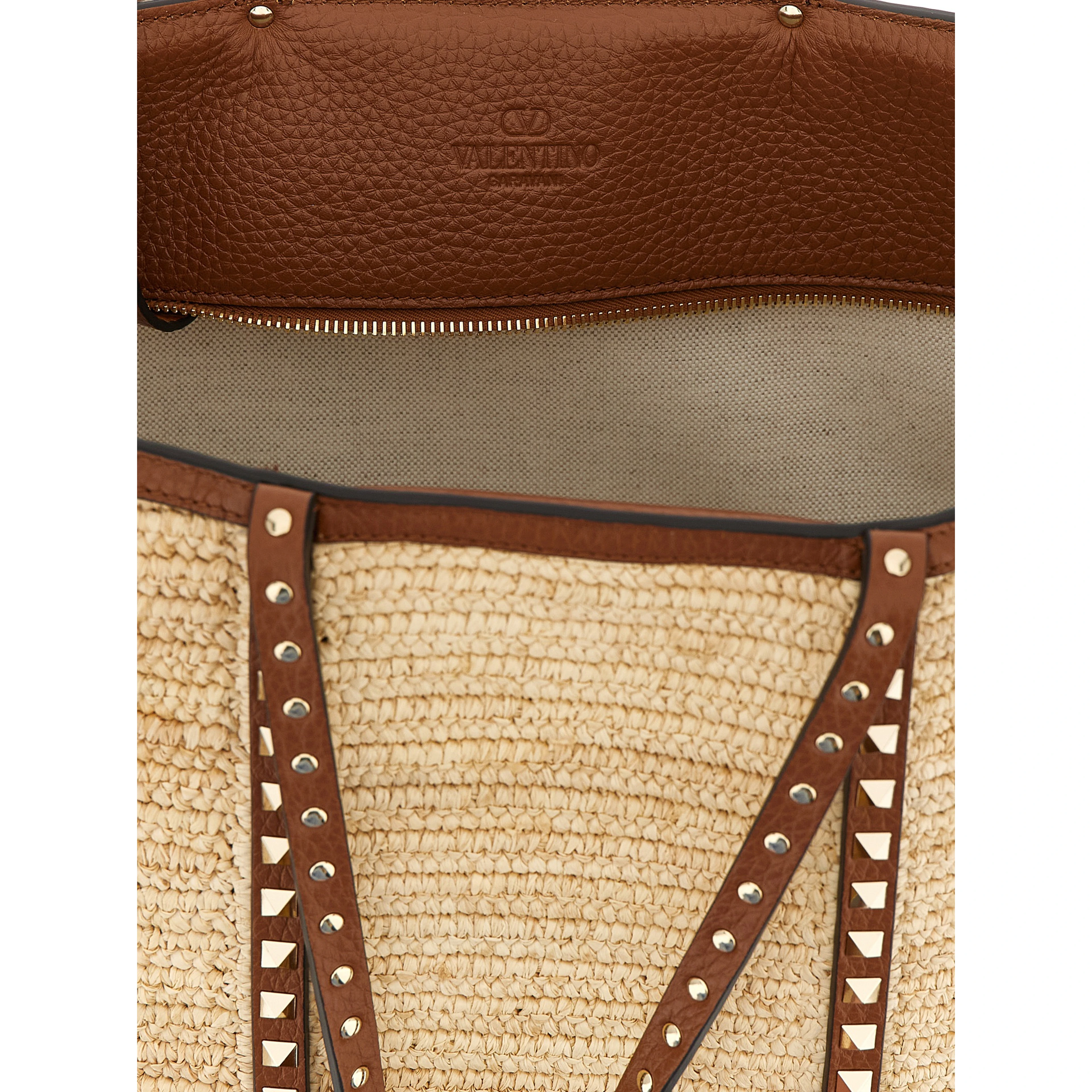 Beige Straw Tote Bag