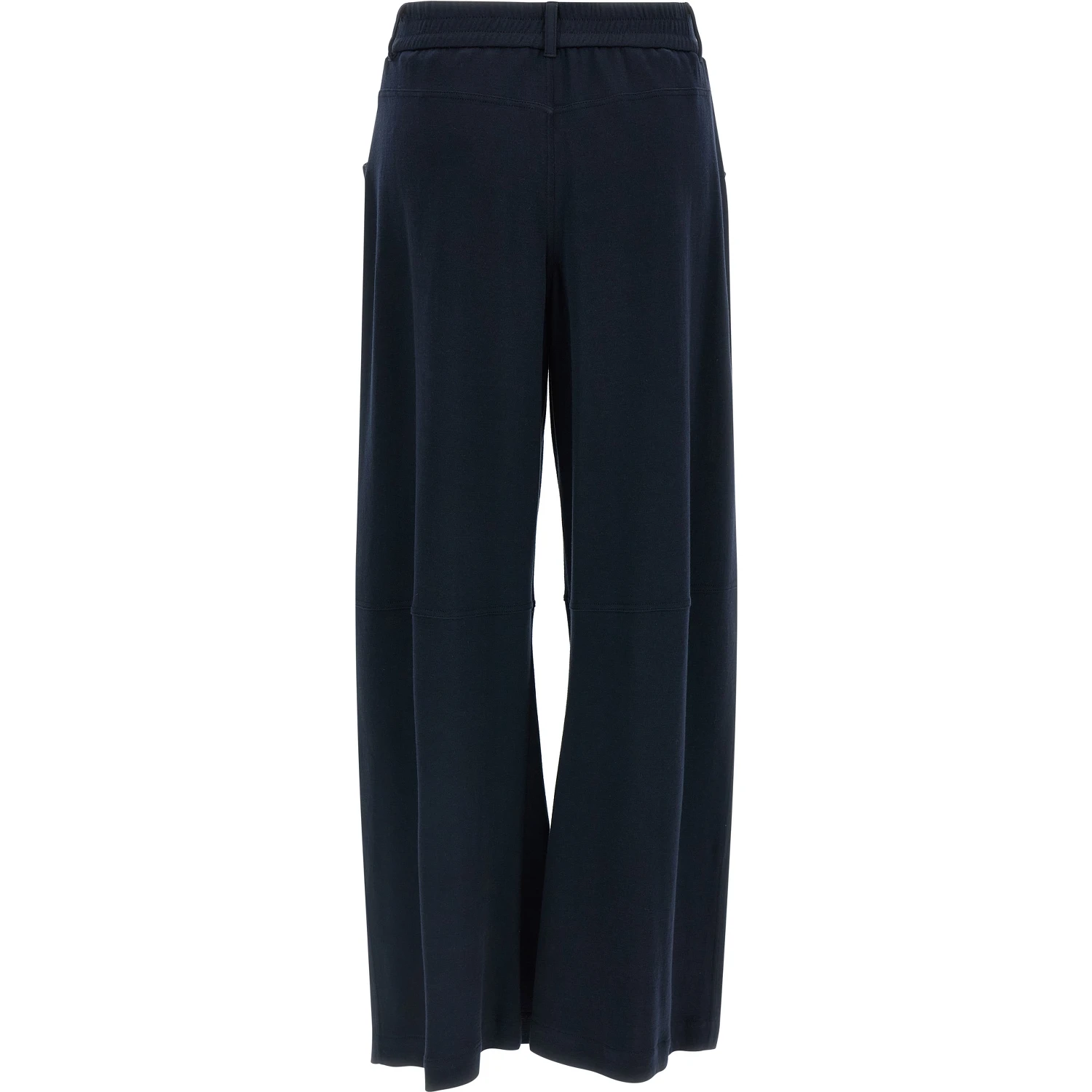 Blue Cotton Casual Pants