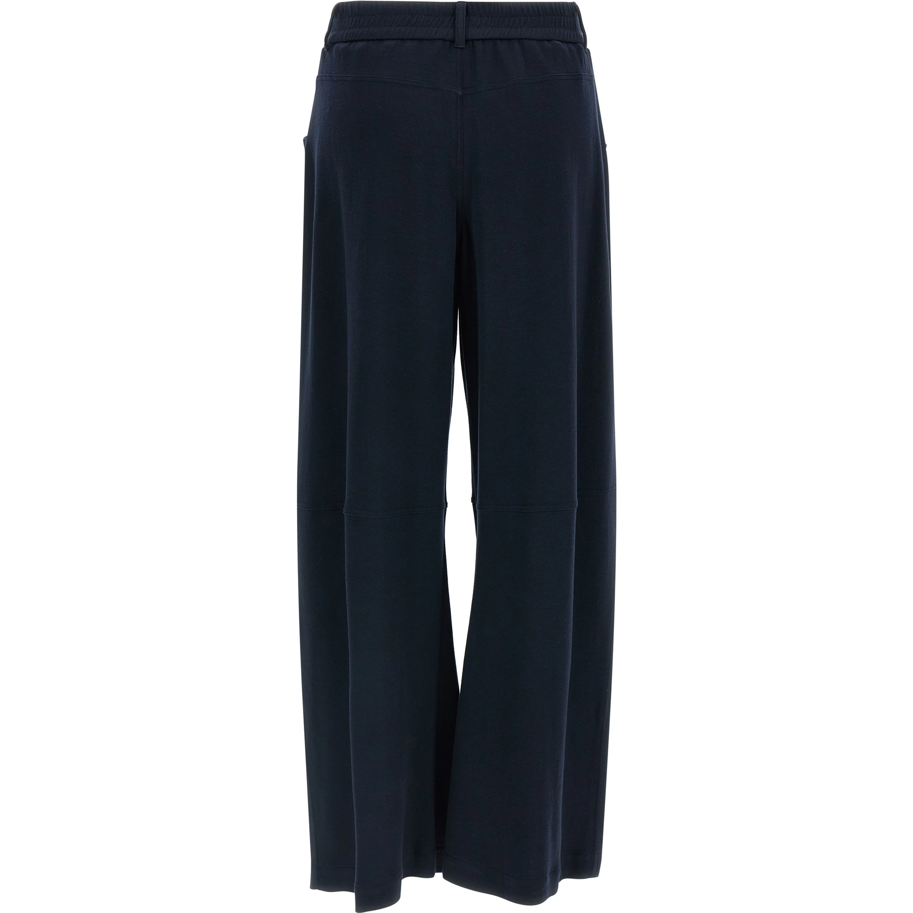 Blue Cotton Casual Pants