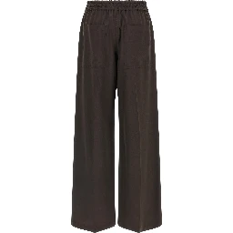 Brown Virgin Wool Casual Pants