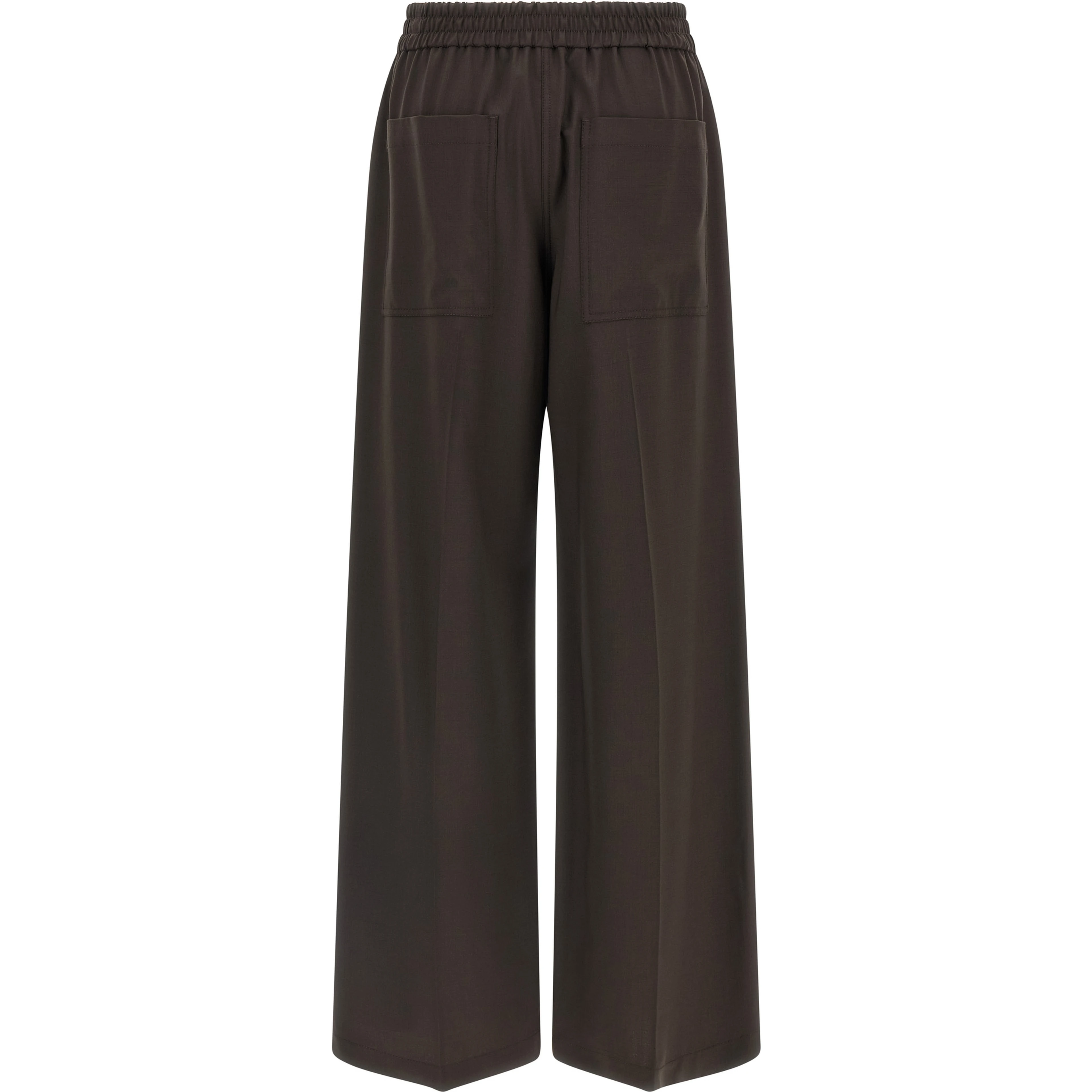 Brown Virgin Wool Casual Pants