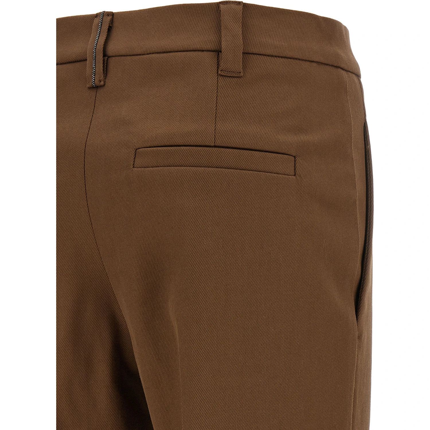 Brown Cotton Cropped Pants