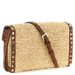 Beige Straw Crossbody Bag