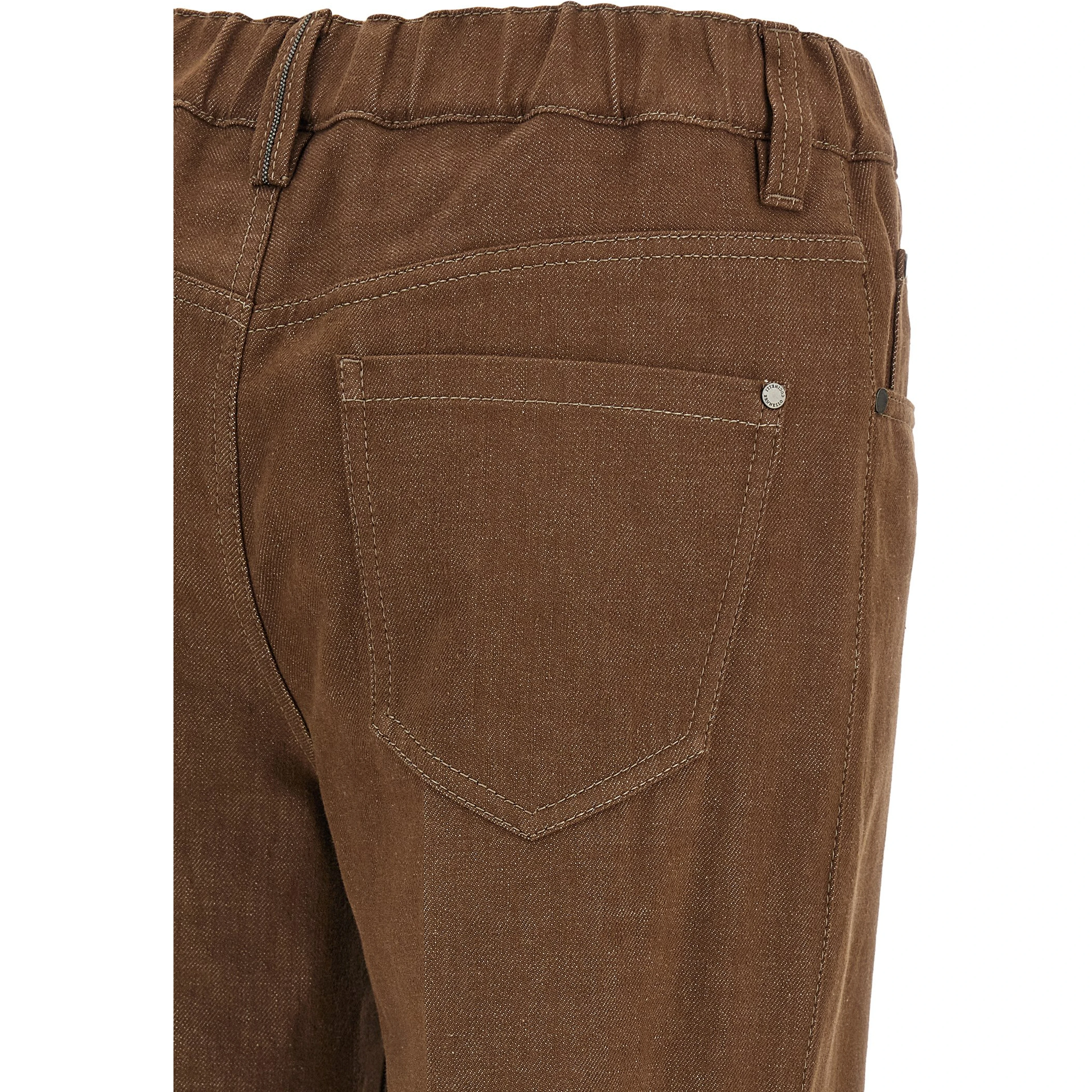 Brown Cotton Jeans Denim