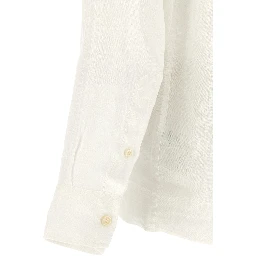White Linen Polo Shirt