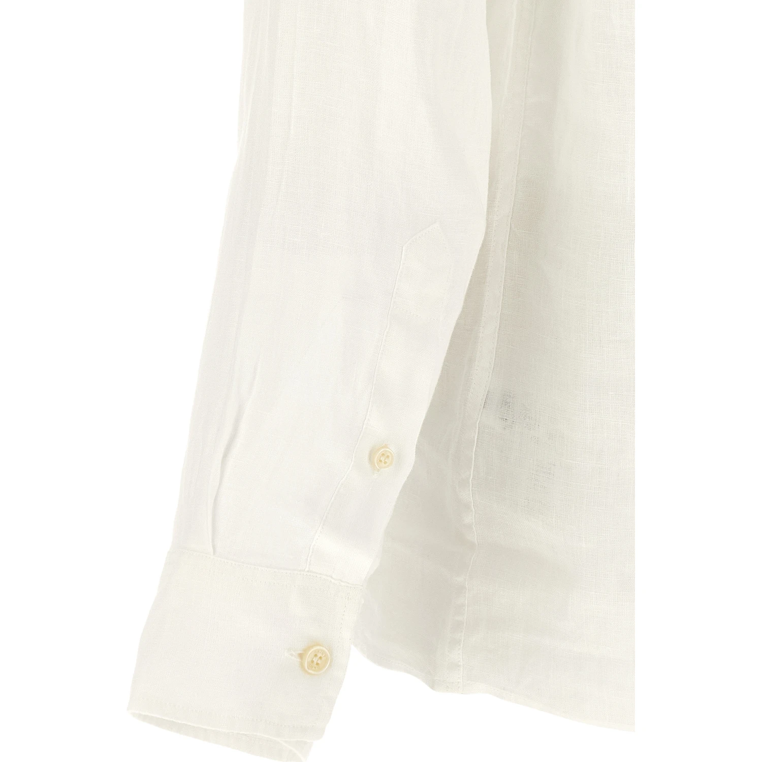 White Linen Polo Shirt