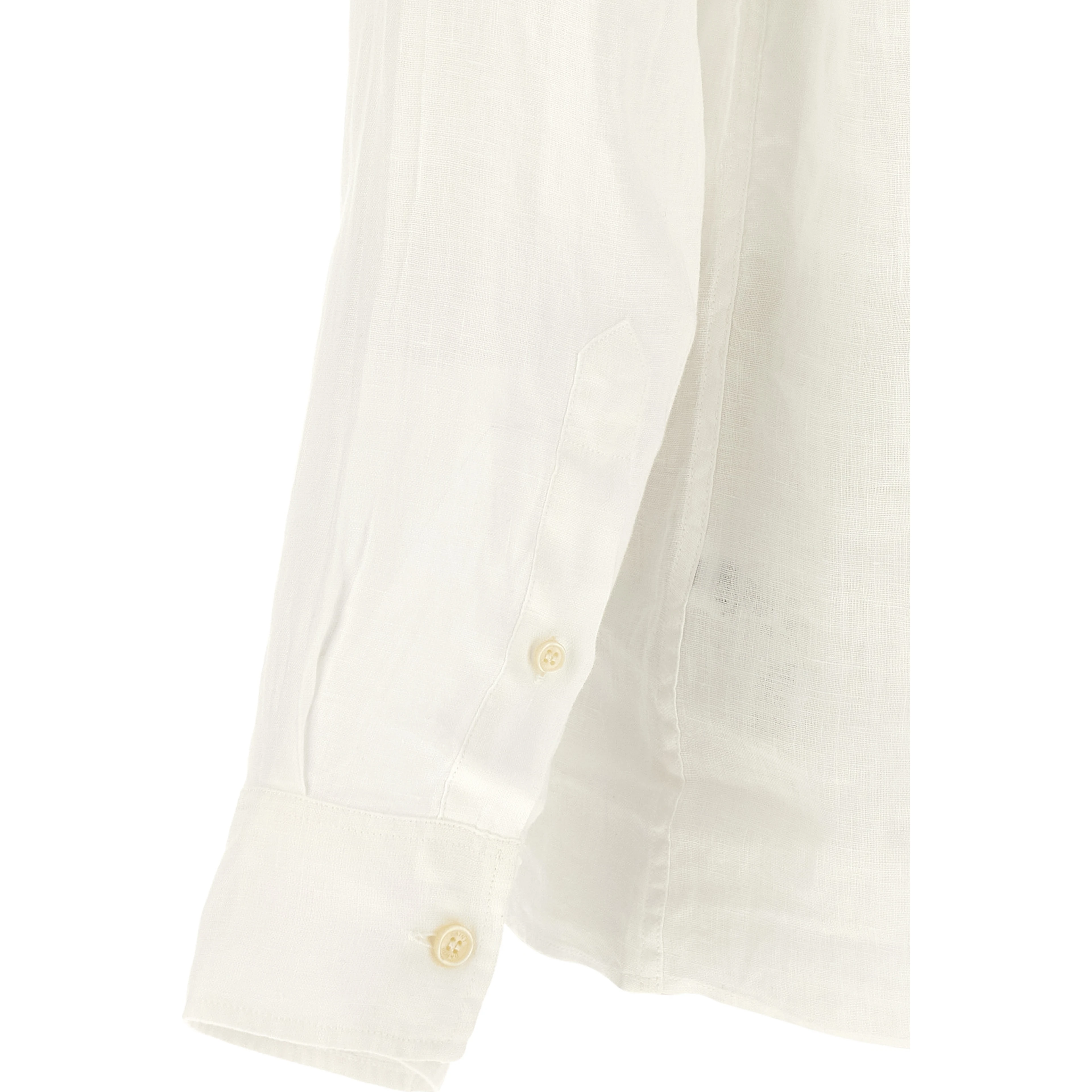 White Linen Polo Shirt