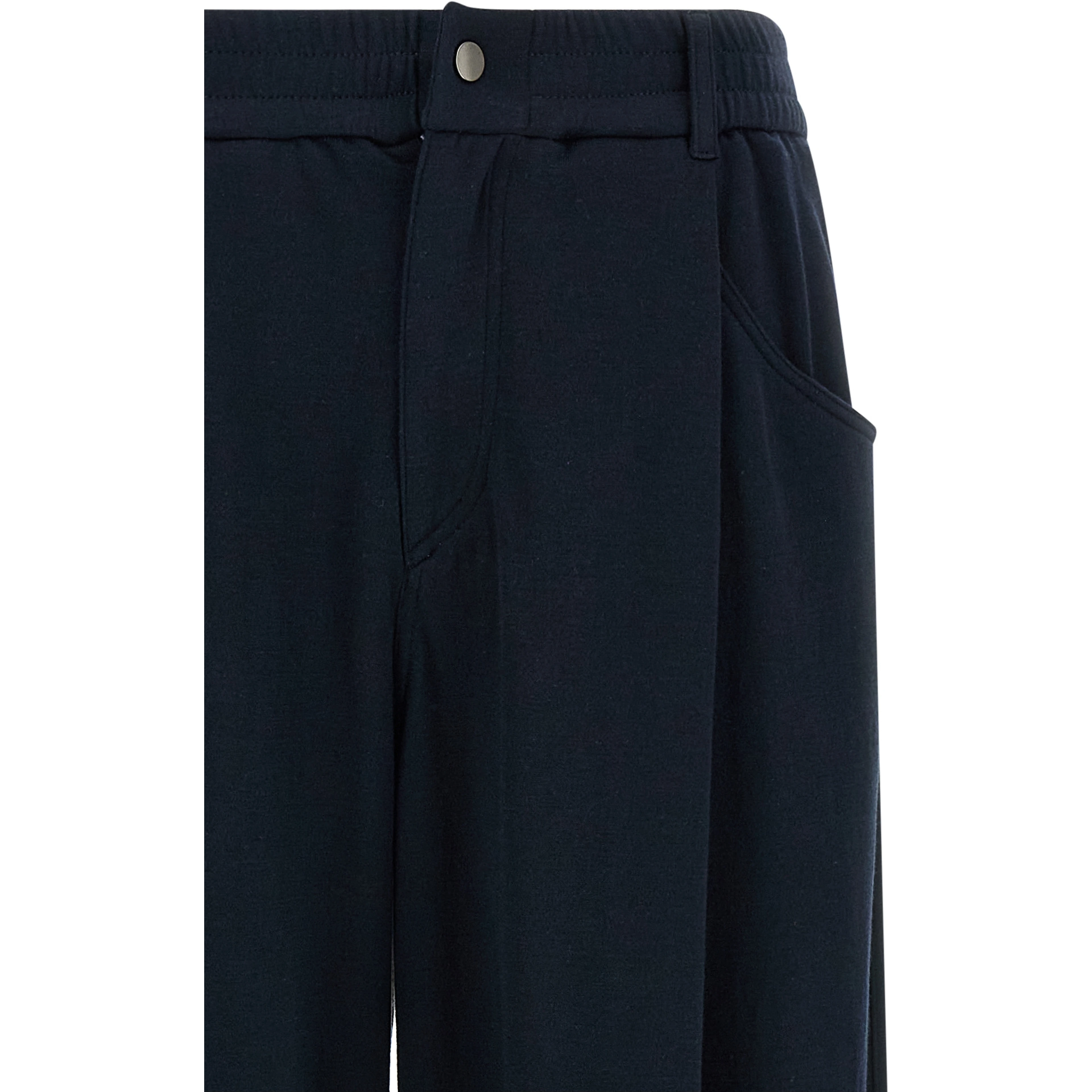 Blue Cotton Casual Pants