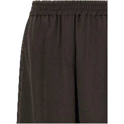 Brown Virgin Wool Casual Pants