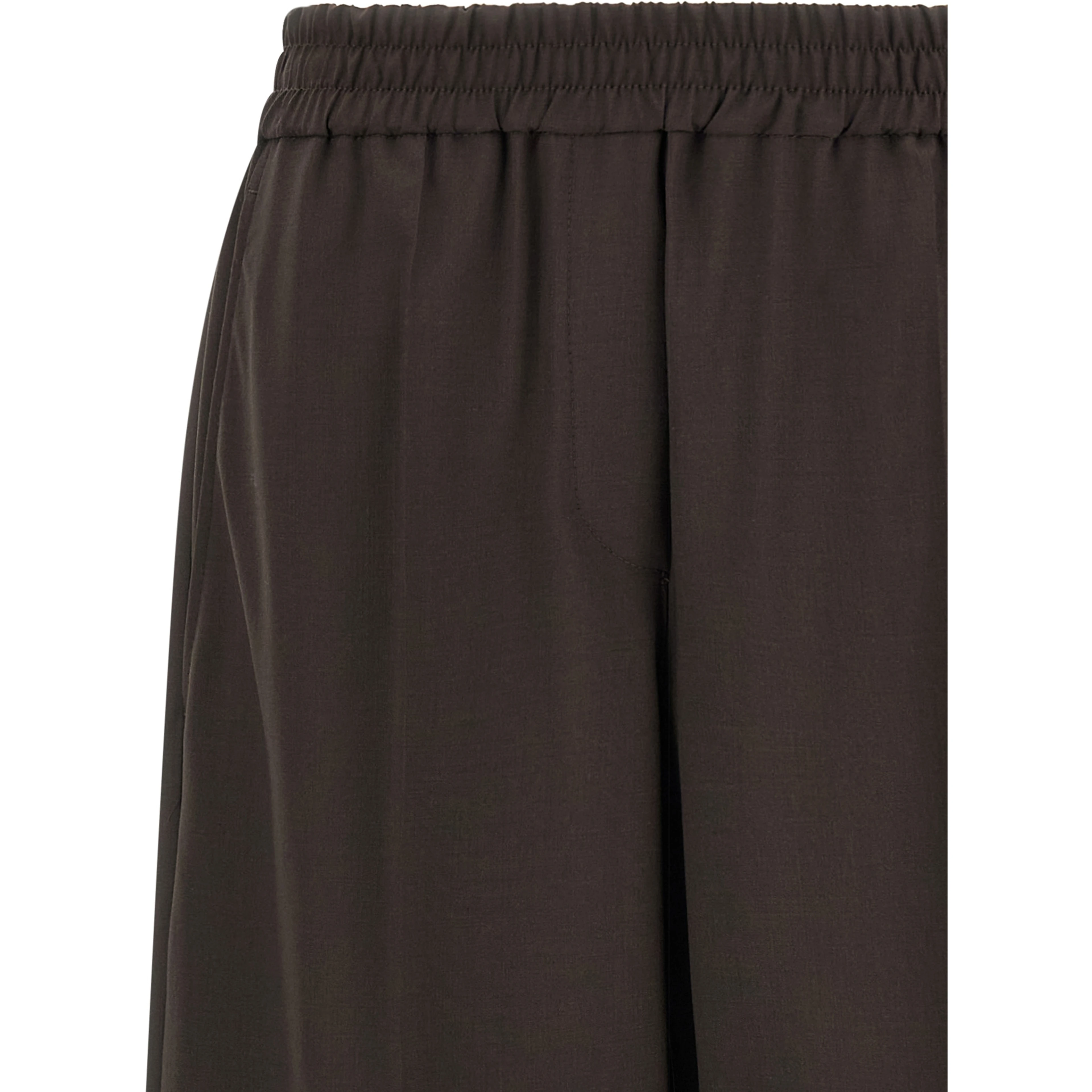 Brown Virgin Wool Casual Pants